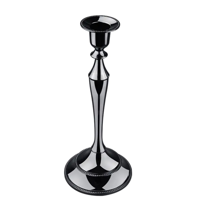 Candelabru metalic retro, Enforose, aur, argint, cupru, design simplu, decor romantic