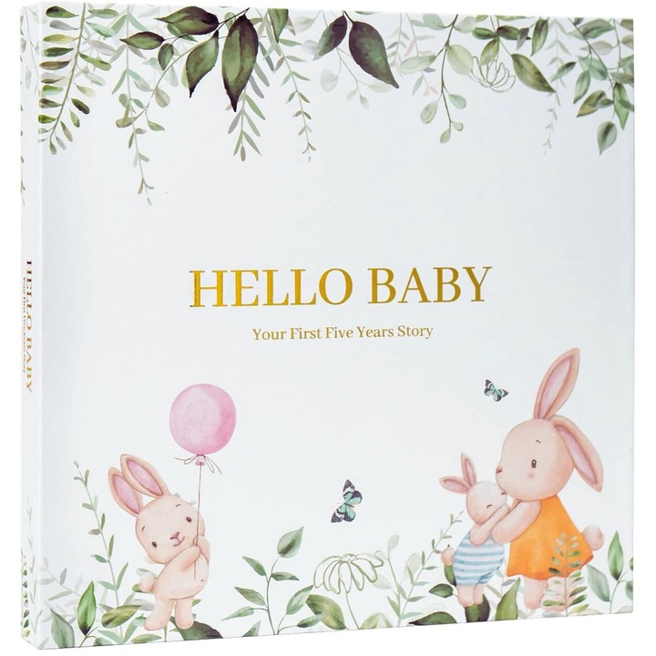 Jurnal bebe, Cadonique®, Album cu intrebari ghidate in sarcina si primii 5 ani de viata a copilului, Buzunare pentru amintiri si fotografii personalizate, Engleza, Cadou bebelus nou nascut, Gravide, Viitoare si proaspete mamici, Botez, Baieti si fetite