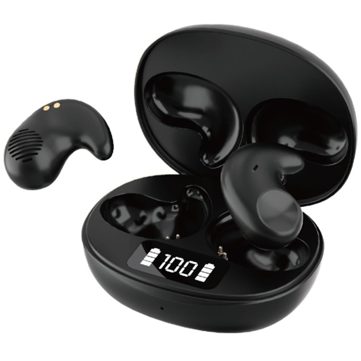 YOURZ-soulmate33 vezeték nélküli fejhallgató, Bluetooth V5.4, töltőtok, kihangosító, mikrofon, fekete