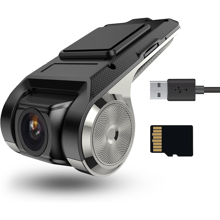 Camera Auto DVR cu Android, Full HD, Viziune Nocturna, 170°, USB 2.0, Detectie Miscare