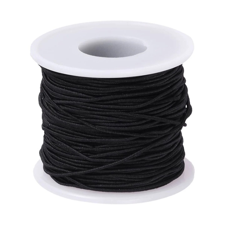 Sfoara elastica pentru bijuterii, set 50m, neagra