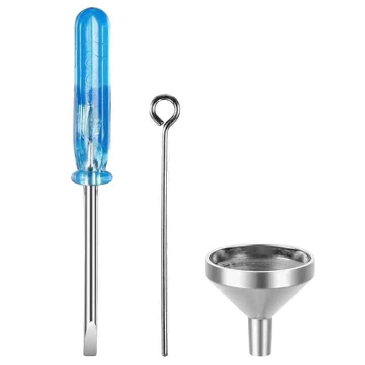 Set de mini palnii din inox pentru umplerea bijuteriilor de crematie, 1.00x1.00x0.90cm, argintiu
