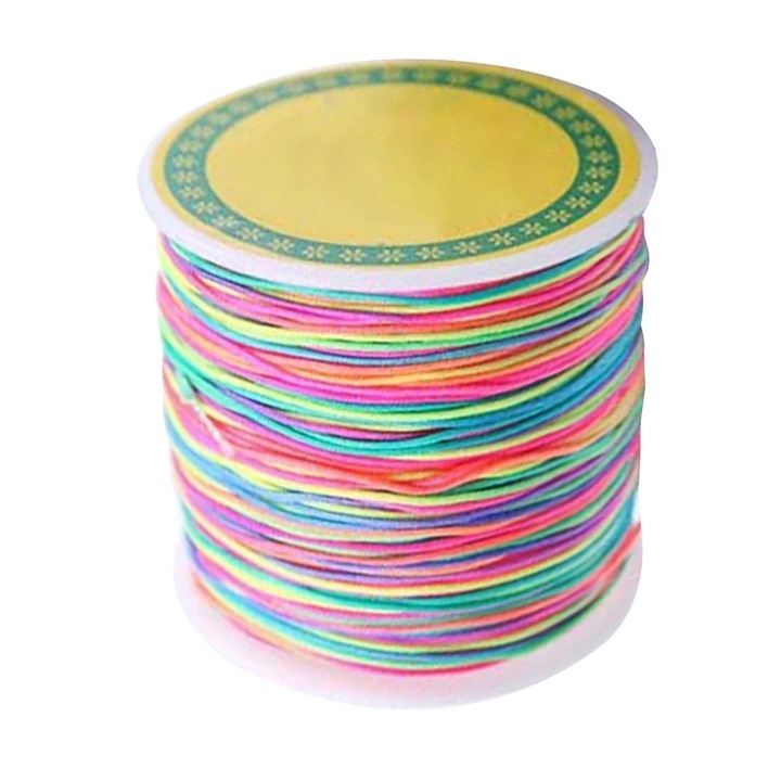 Sfoara multicolora pentru margele, 100m, 1mm, material poliester