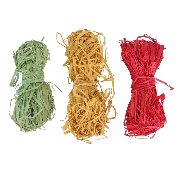Set 3 pachete sfoara din rafie pentru ambalare, multicolor, 100x0.1cm