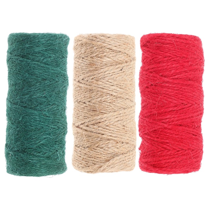 Set 3 role sfoara din canepa naturala, 3000x0.20x0.20cm