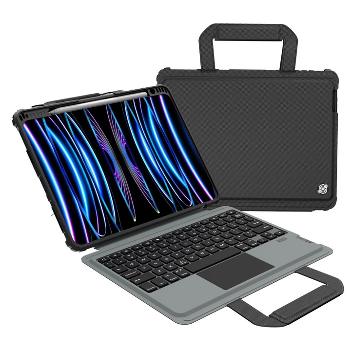 Husa cu tastatura Nillkin Bumper GO pentru iPad Air 4/5/10.9 2020/iPad 11 2024/2025/iPad Pro 11 2020/2021/2022, Backlit Version