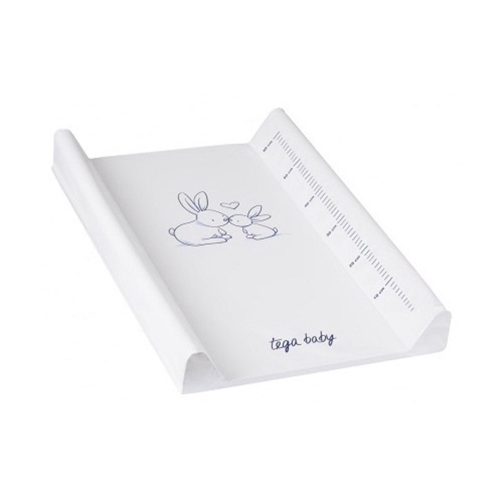 Salteluță de înfășat cu bază rigidă, Tega Baby, Proiectată și pentru pătuțuri, 50/70 cm, Iepuraș/ Alb