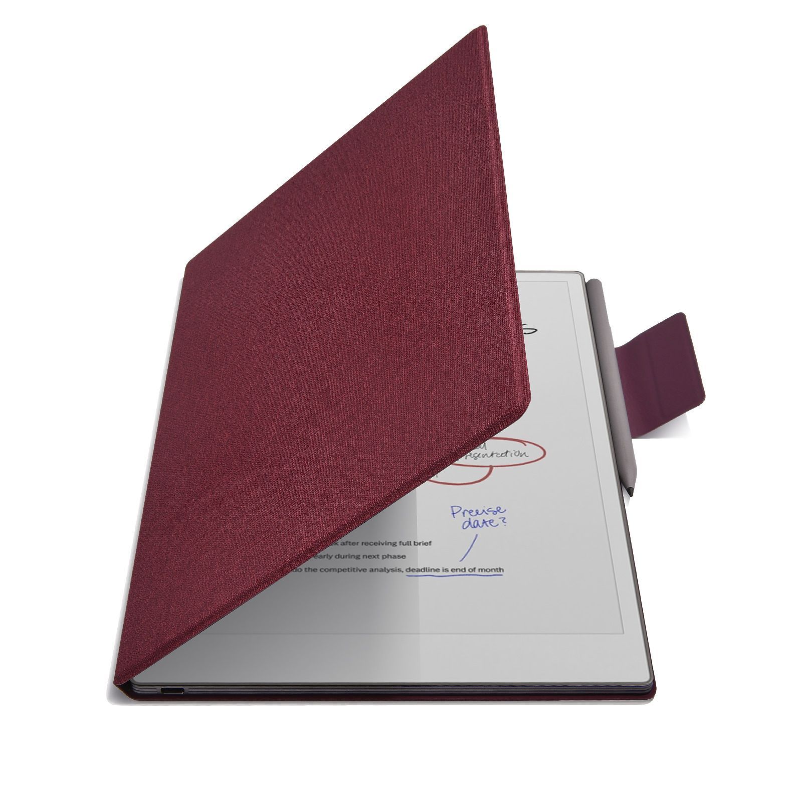Husa tableta pentru Remarkable Paper Pro 11.8"(2024), ulta slim, design magnetic, usor, functie wake up - sleep, inchidere magnetica, waterproof, anti zgarieturi, anti pete, rosu inchis