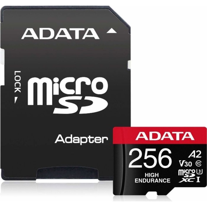 Флаш памет A-data, 256GB, MicroSD+ SD адаптер, флашкарта, клас 10, UHS-I, V30, 4K