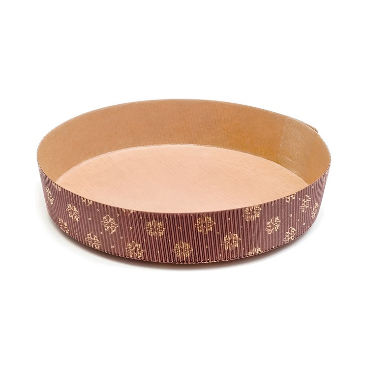 Set 10 bucati, forma copt tarta / pasca, carton maro, rezistenta la grasimi, termorezistenta, 18,5x3cm