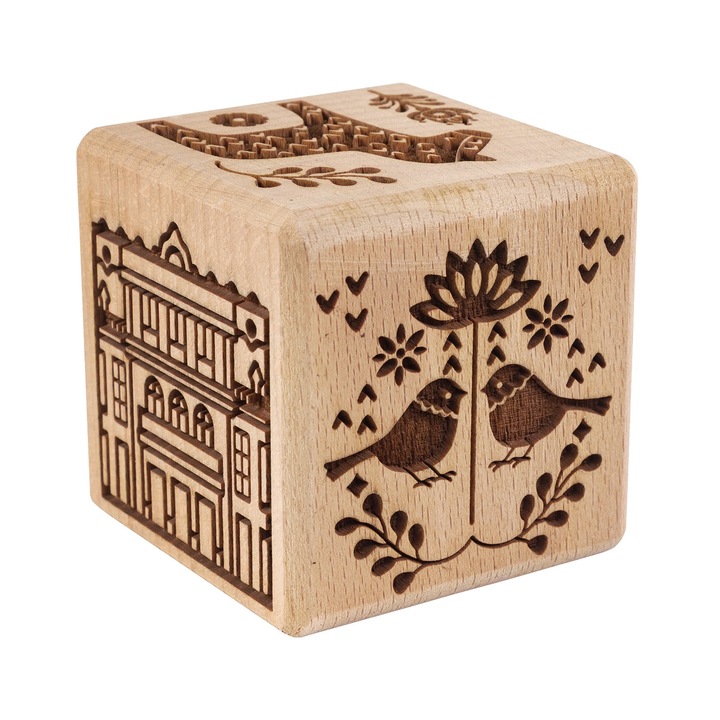 Stampila pentru prajituri Starmann Goody Woody, lemn de fag, 6 modeluri, 6 x 6 x 6 cm, maro
