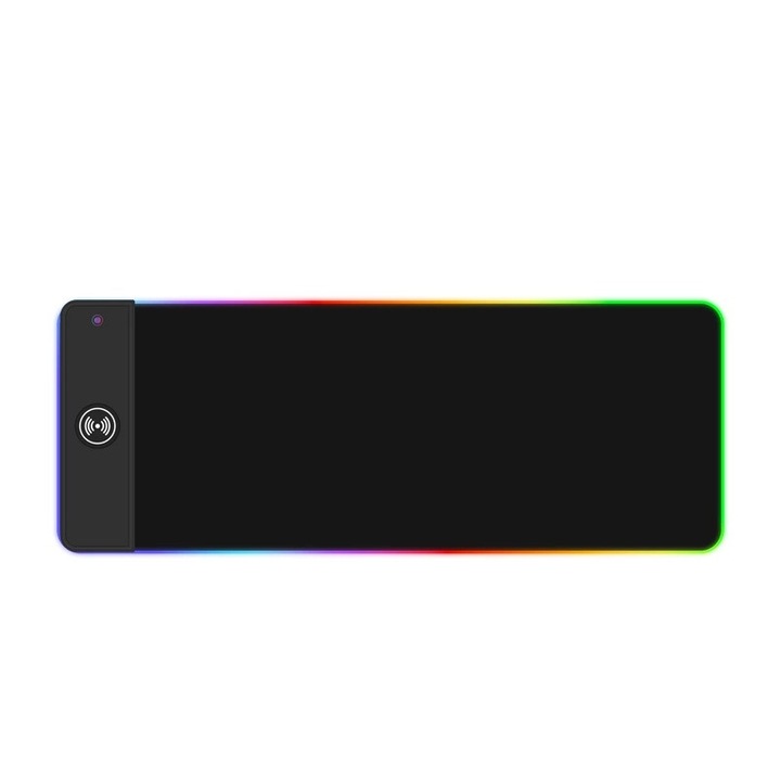 Mouse Pad, RGB, incarcare fara fir, tactil, rezistent la apa, antiderapant, 800x300mm, negru
