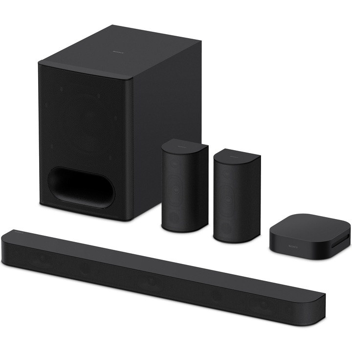 Саундбар Sony BRAVIA Theater System 6 HT-S60, 5.1ch, 1000W, Dolby Atmos, DTS:X, AI Voice Zoom 3, Multi Stereo Party Mode, Bluetooth 5.3, Черен