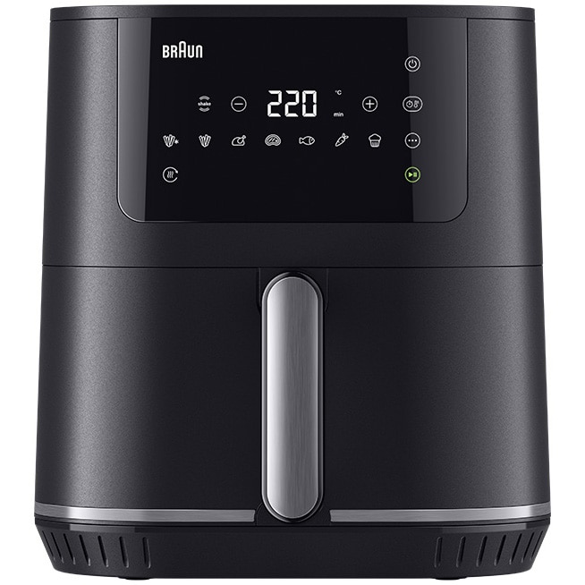 Friteuza cu aer cald, fara ulei, Braun MultiFry 5 HF5030, 1700W, 6L, tehnologie RealAir, 8 programe automate, temperatura ajustabila, timer, ecran digital, oprire automata, negru​