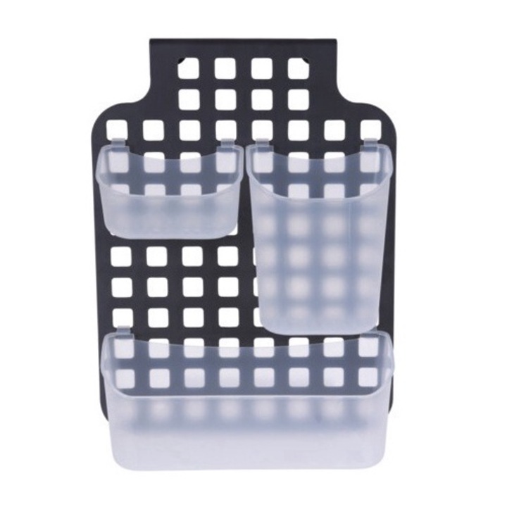 Cos de baie pentru dus, 29 x 9 x 39 cm - negru