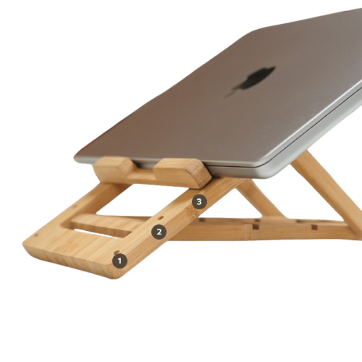 Suport pentru laptop Levelty, 16 inchi, lemn