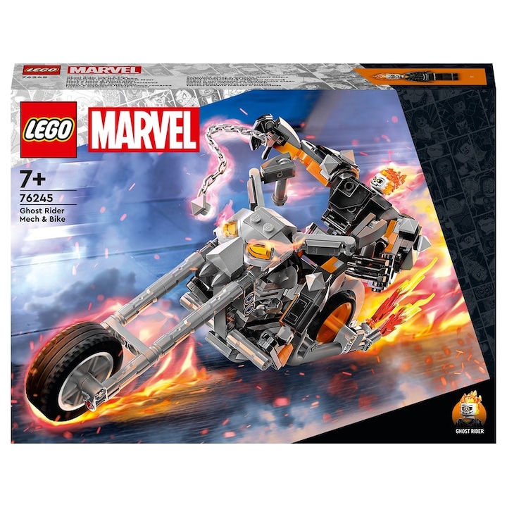LEGO Super Heroes Ghost Rider Mech & Bike, 264 elem, 7+, Járművek, Akció és kaland
