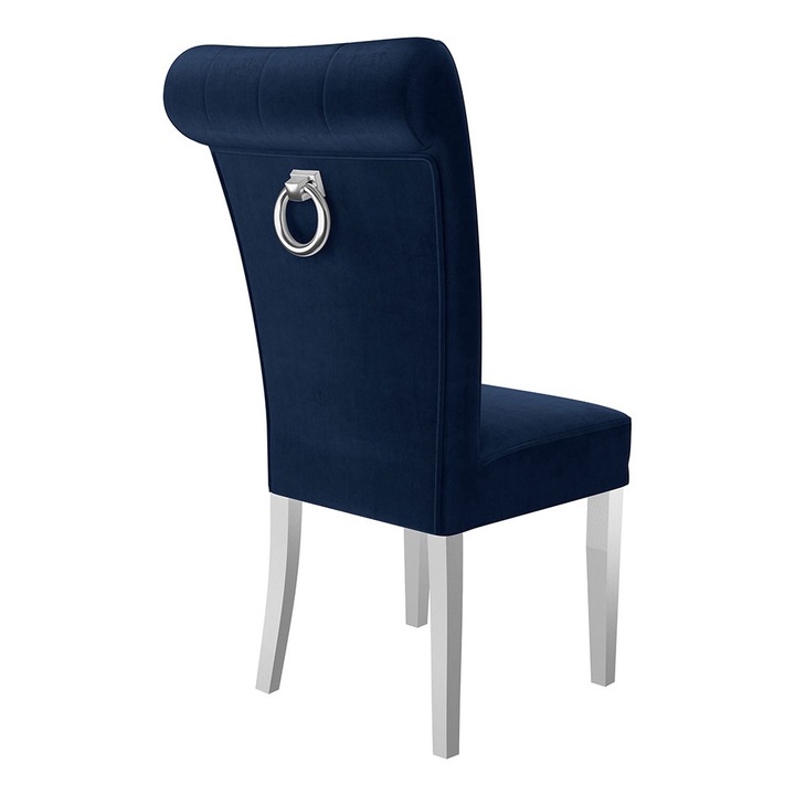 Scaun Elenwel + ciocanitor, MIRJAN24, alb + bleumarin + crom Ciocanitor, 51x66x100 cm