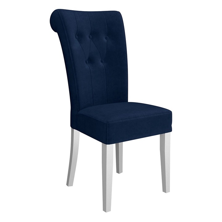 Scaun Elenwel, MIRJAN24, alb + bleumarin, 51x66x100 cm