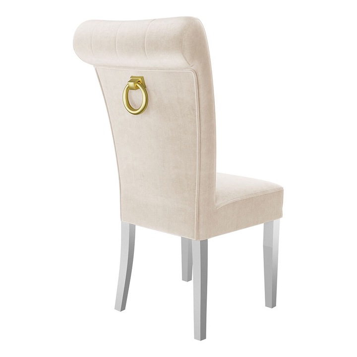 Scaun Elenwel + ciocanitor, MIRJAN24, alb + bej + auriu Ciocanitor, 51x66x100 cm