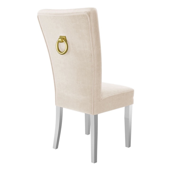 Scaun Makore + ciocanitor, MIRJAN24, alb + bej + auriu Ciocanitor, 51x63x100 cm