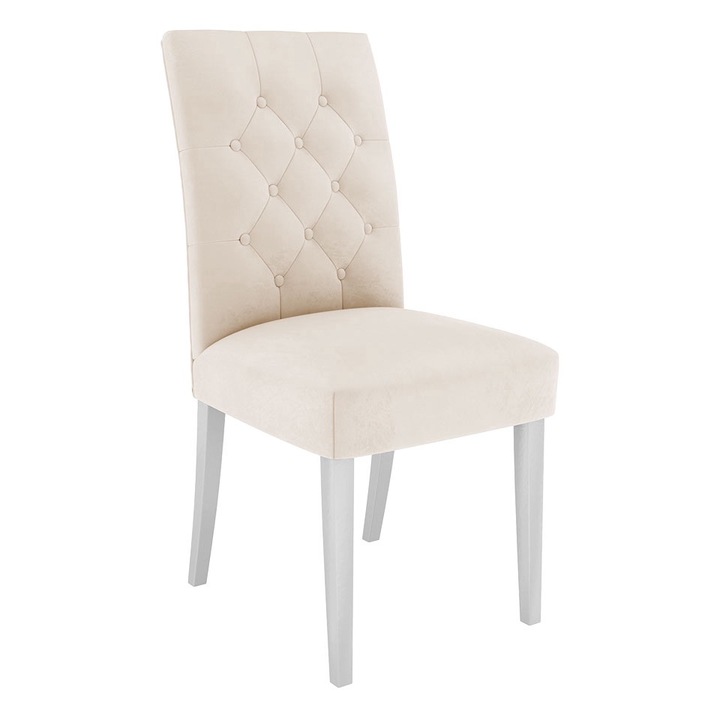 Scaun Dialsith, MIRJAN24, alb + bej, 47x61x102 cm