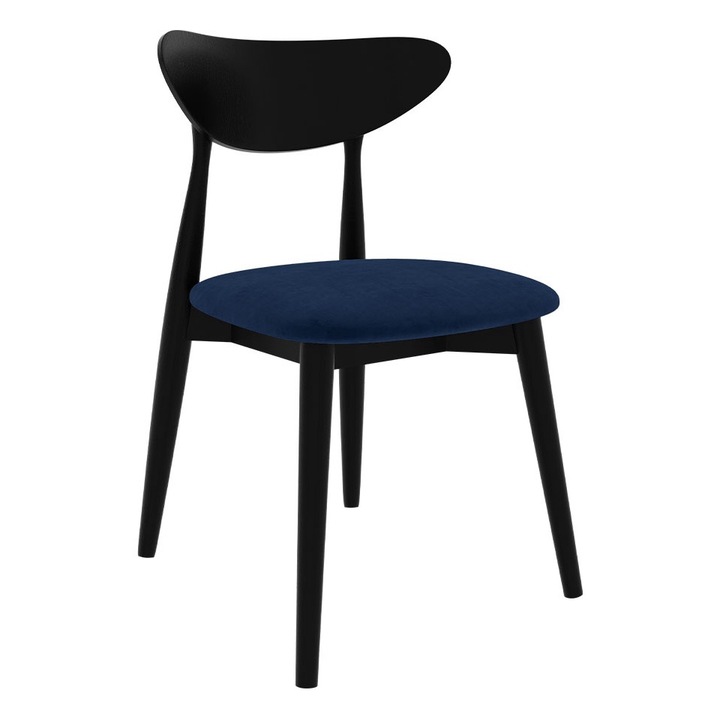 Scaun Osioro, MIRJAN24, negru + bleumarin, 49x49x79 cm