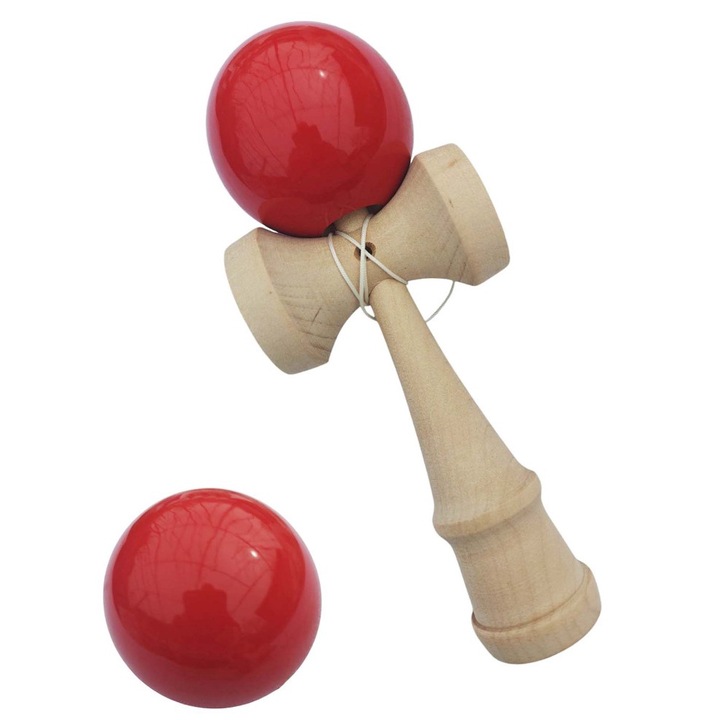 Професионална кендама, дървена топка, лъскаво червено, 48KD