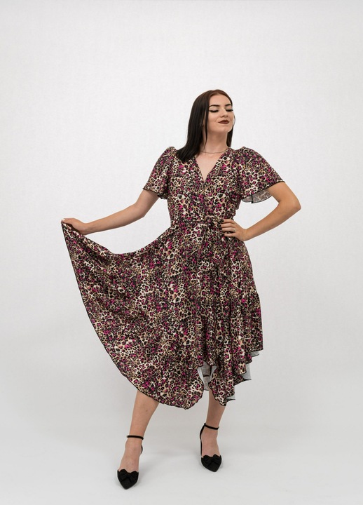 Рокля Giselle с животински принт, Кафяв/Многоцветен