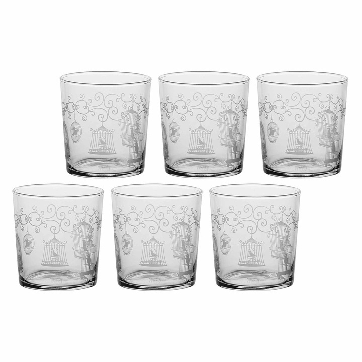 6 darabos La Porcellana Bianca pohárkészlet, Babila, 350 ml, üveg, rusztikus dizájn