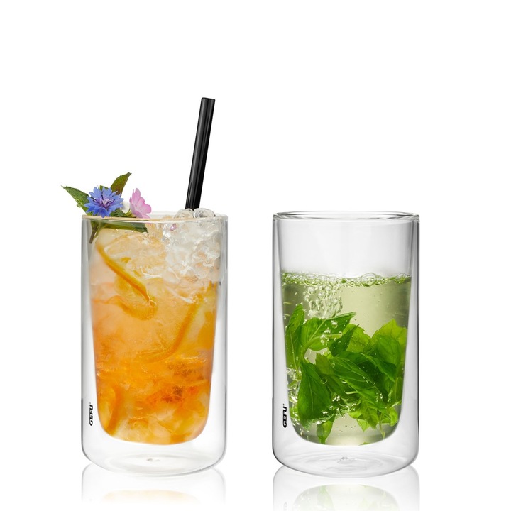 Комплект термочаши GEFU MIRA, 350 мл, боросиликатно стъкло, 6.4x6.4x13.4см