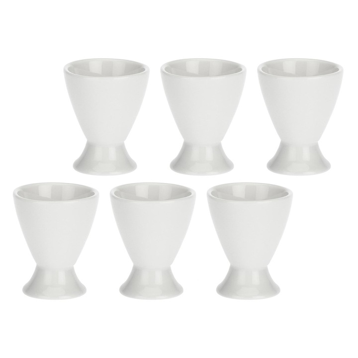 Set 6 suporturi pentru oua, La Porcellana Bianca, portelan alb, 5x6cm
