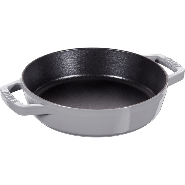 Tigaie din fonta cu doua manere, 20 cm, grafit, Staub