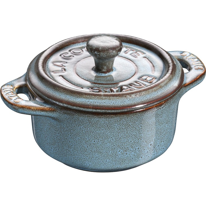 Staub fazék fedővel, 200 ml, antik türkiz, sütőbe és hűtőszekrénybe