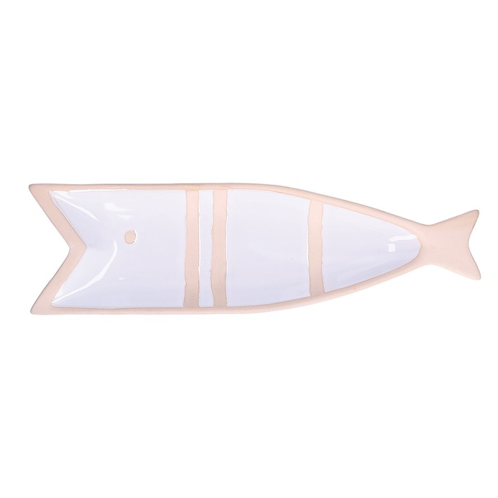 Platou de bucatarie, Pelagicoillogico, forma de peste, ceramica, 38.5x11x3cm