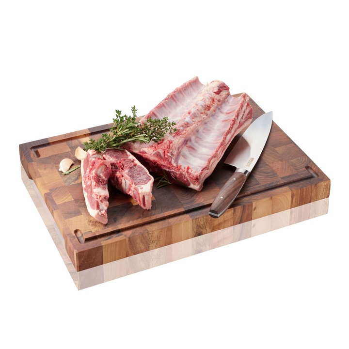 Tocator de bucatarie, Gefu 44x30cm, 4.5cm grosime, lemn de nuc