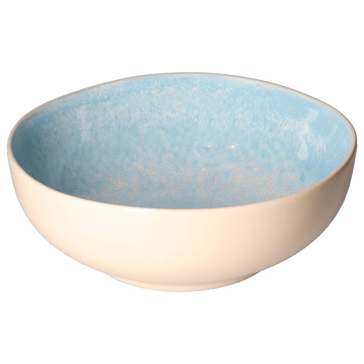 Concerto FUSE AZZURRO salátástál, 26 cm, világoskék belső, bézs külső