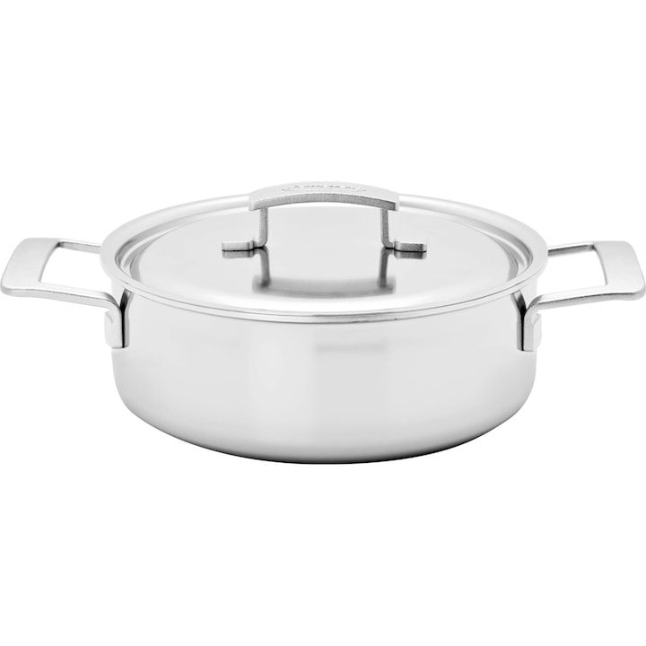 Tigaie adanca Demeyere Industry, 24cm, inox, 5 straturi, cu manere, capacitate 3.7l