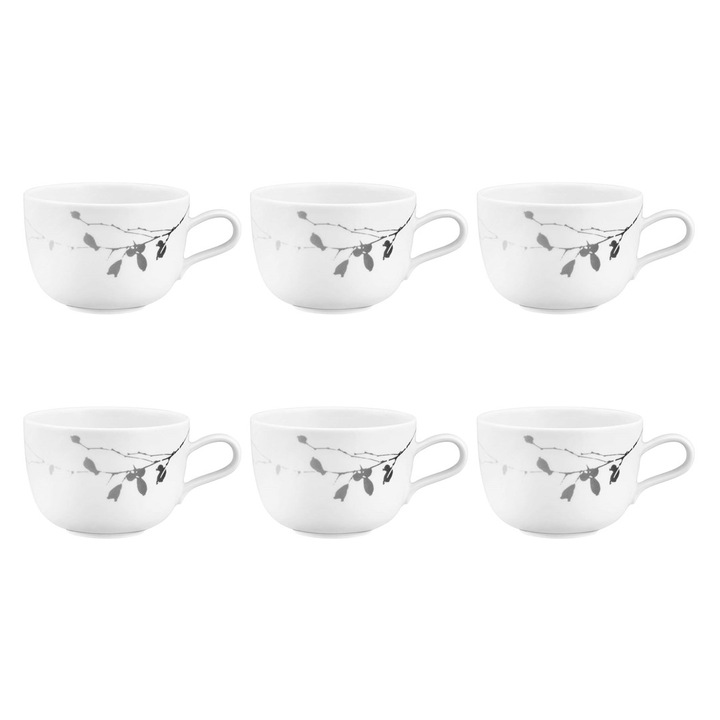 Set 6 cani de cafea LIBERTY, 380 ml, roz inchis, portelan