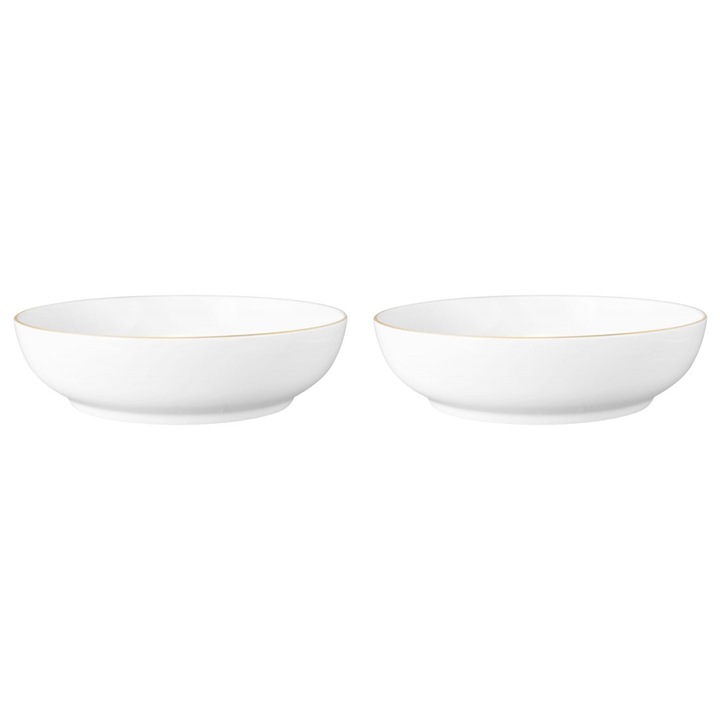 Boluri set 2, Seltmann Liberty Goldline, 25cm, fehér arany vonallal