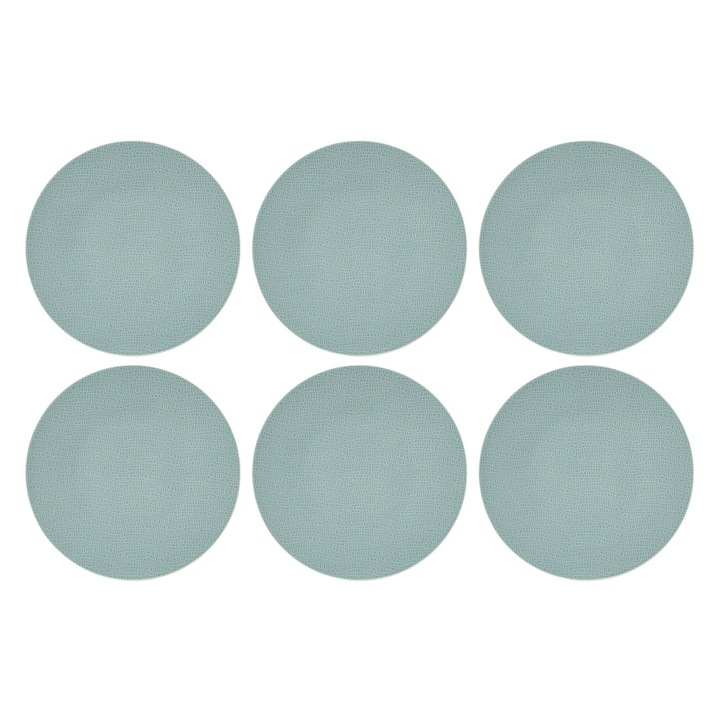 6 db-os tányérkészlet, 28 cm, LIFE, mentazöld, porcelán