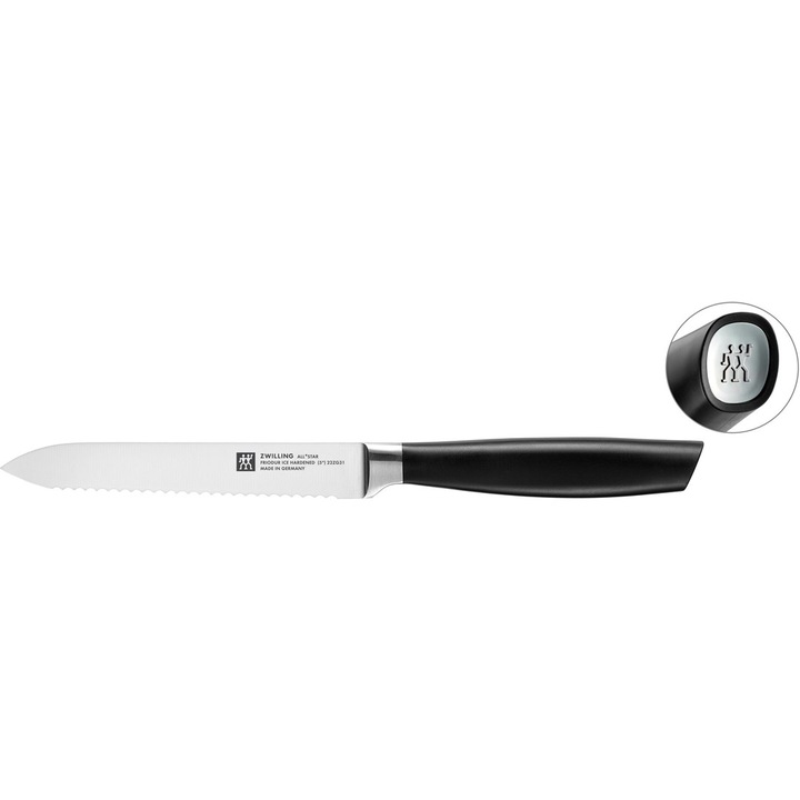 Cutit universal ZWILLING ALL STAR, 13 cm, ergonomic, inox, negru