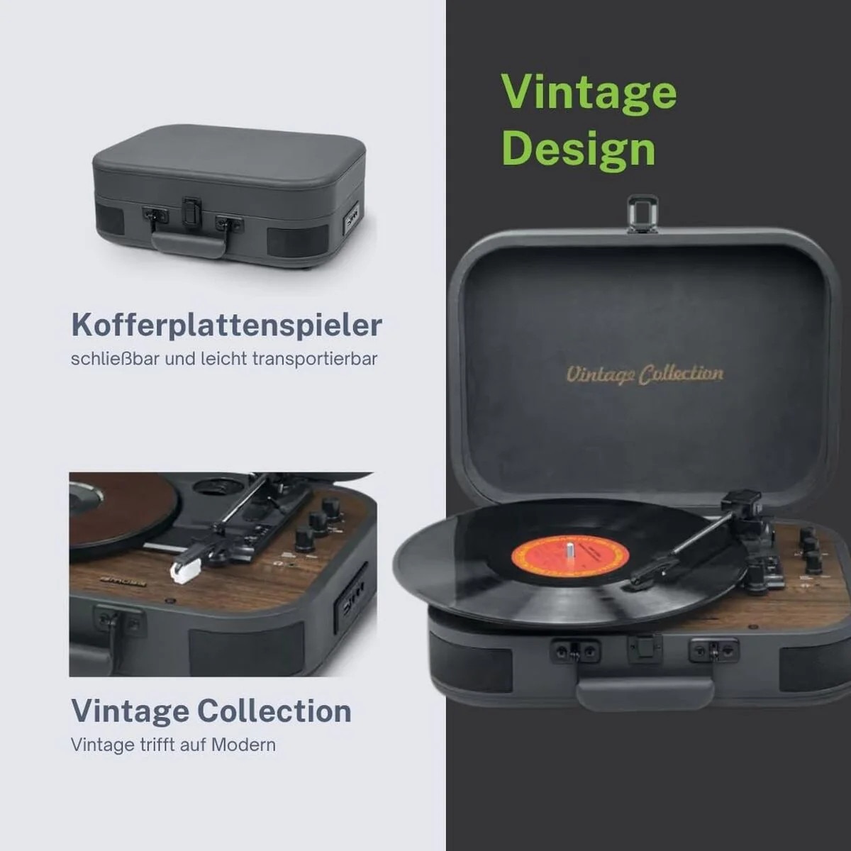 Pick-up Muse MT-207 DGB, Vintage Collection, USB, Bluetooth, 2x5W