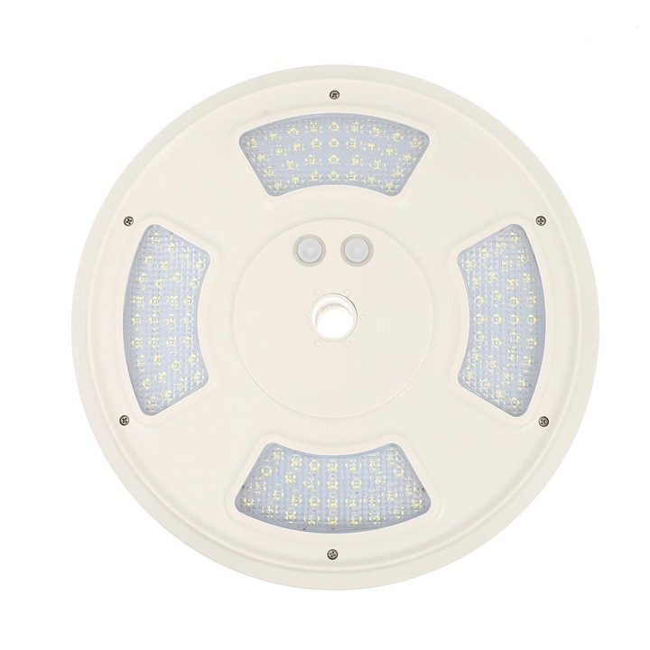 Соларна лампа за флагщок, 128 LED, бяла, 22.40x22.40x3.00 см, водоустойчива, издръжлива