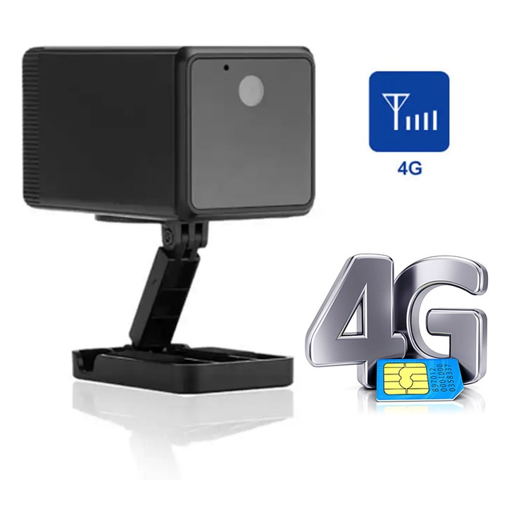 Mini térfigyelő kamera 4G GSM kártyával (mobil adatátvitel) – Beltéri/Kültéri / Mágneses rögzítés – NightVision – iOS/Android alkalmazás – Tiszta felügyelet, bárhol, nem kell aggódni a jelekért