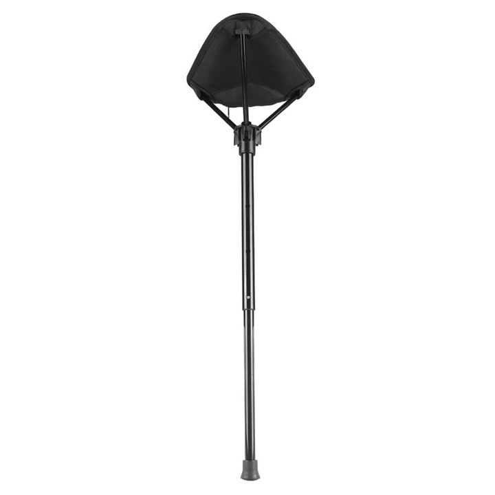 Scaun pliabil, negru, aluminiu, nylon, 58x32x28cm, cu geanta