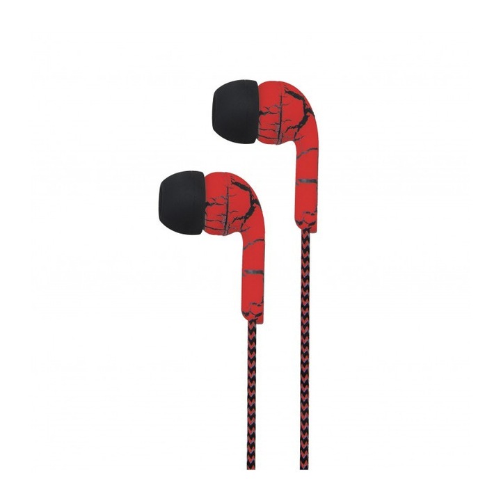 Astrum EB200 univerzális 3,5mm jack dual color piros-fekete sztereó headset mikrofonnal, szövetbevonatos kábellel A11020-N