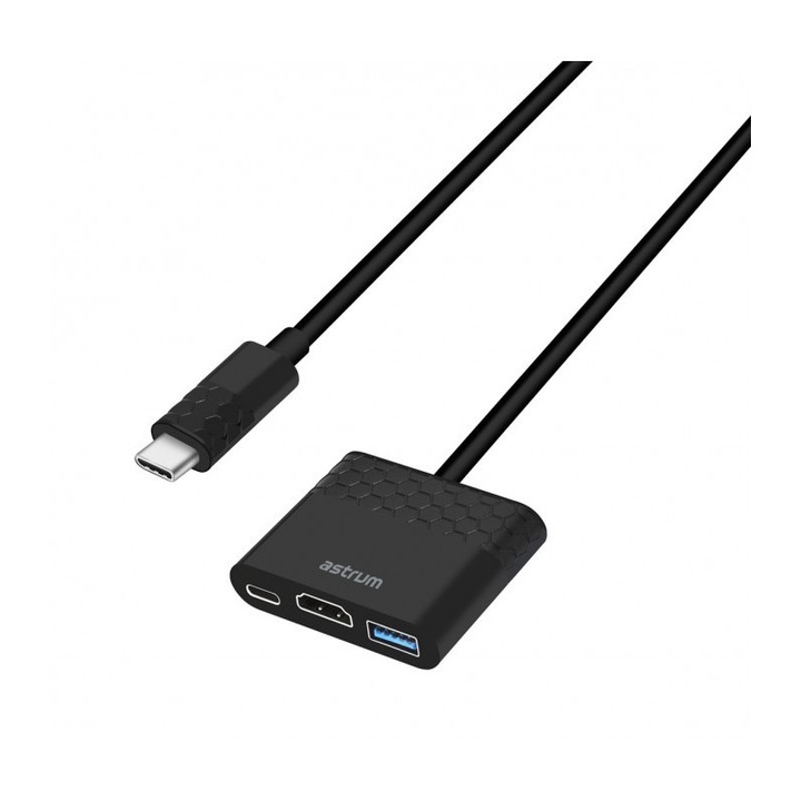 Astrum DA620 USB-C 3.1 - HDMI + USB-C + USB 3in1 adapter fehér