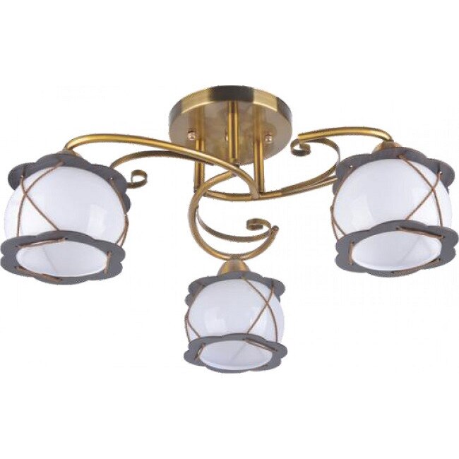 Lustra Caffe 3XE27,auriu,maro+alb