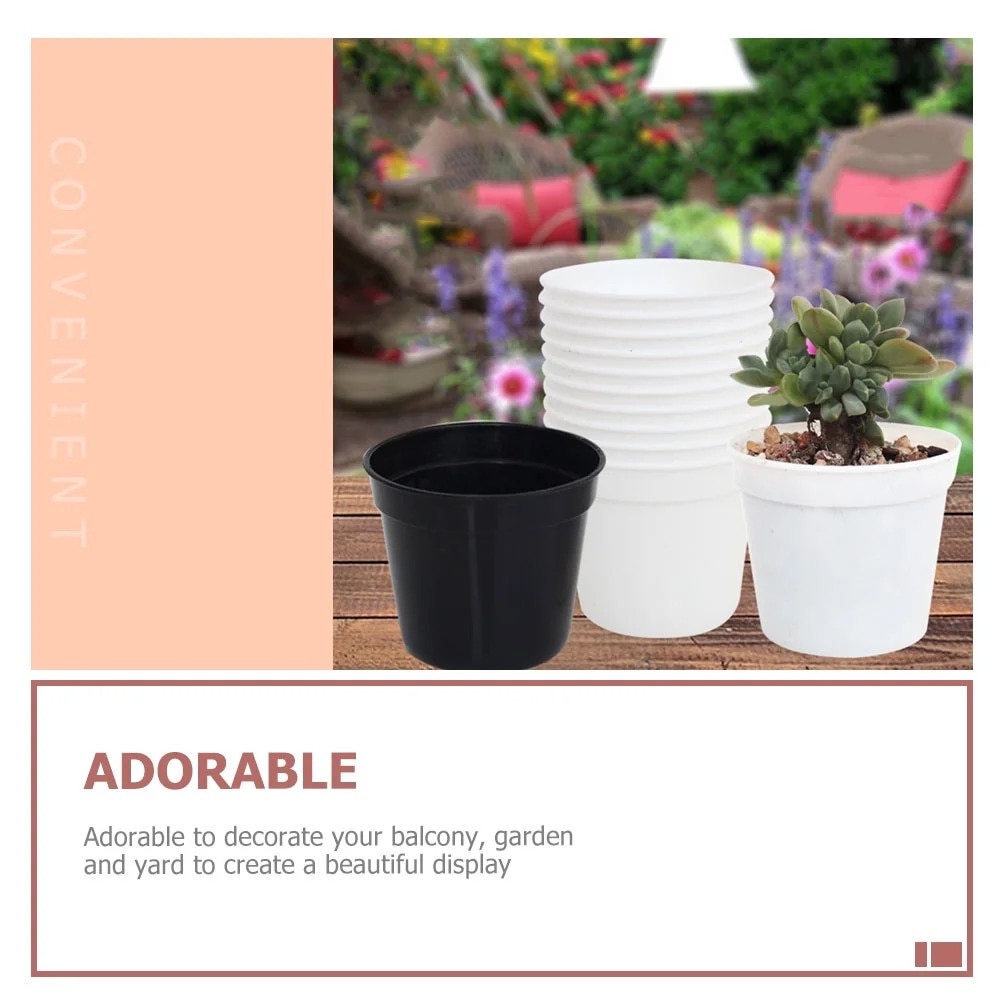 Set 24 Ghivece Rotunde din Plastic pentru Plante Suculente, Alb, 6.80x6 ...